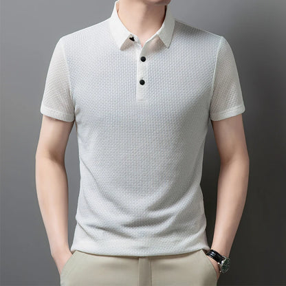 Men's Casual Short Sleeve Solid Color Polo Shirt