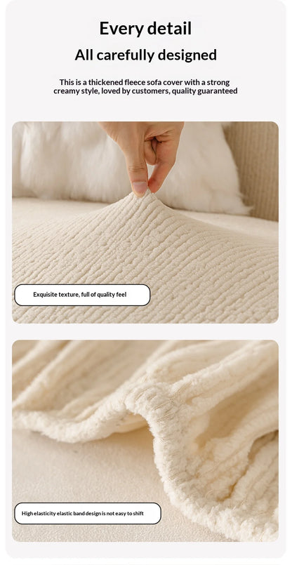 Jacquard Sofa Cover Thick Elastic for L-Shaped Sofa