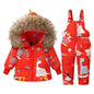 Children's Hooded Parka Down Jacket with Dinosaur Design