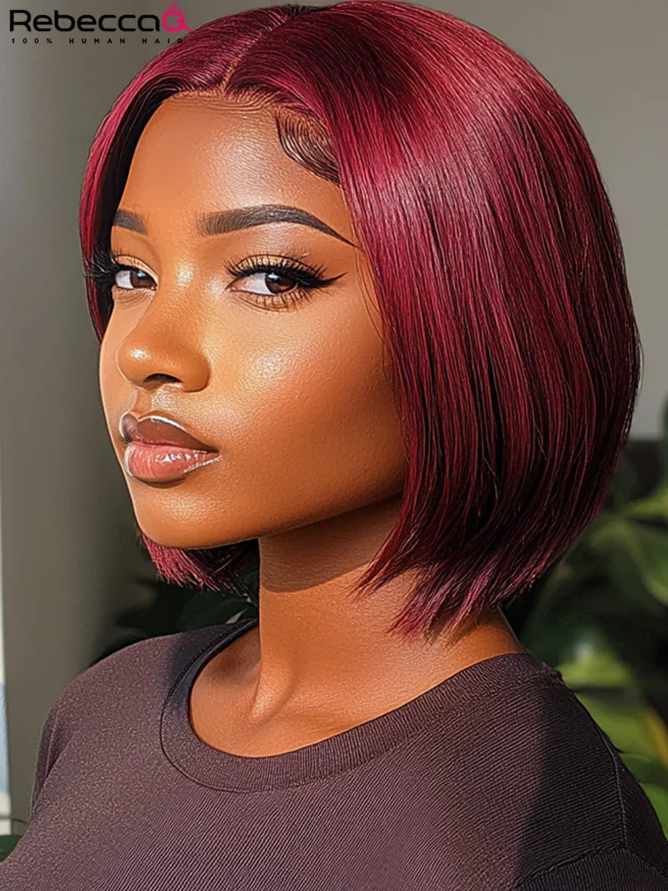 8 Inch Straight Bob Wig 100% Human Hair Natural Black
