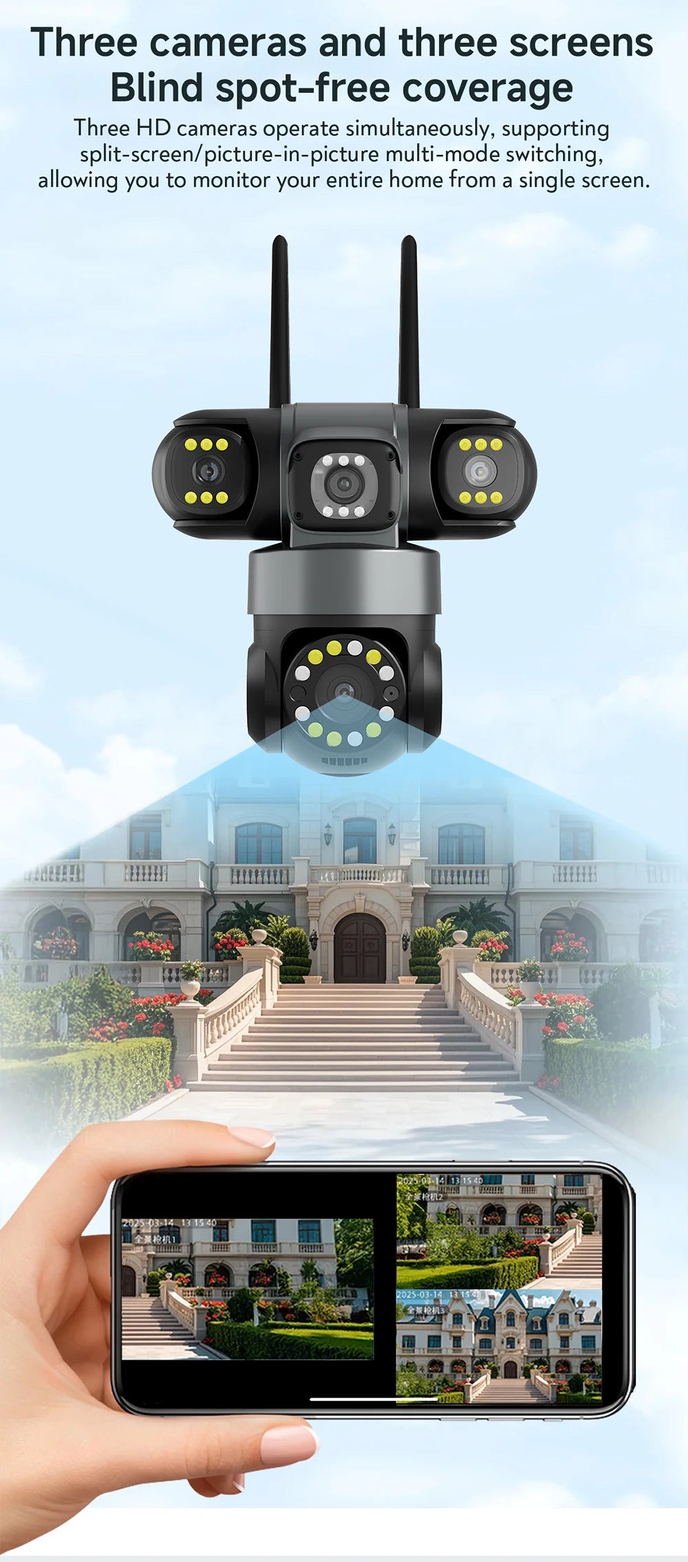 10K 20MP Outdoor WiFi PTZ Security Camera with 360° Zoom