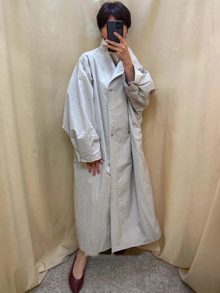 Women's Windproof Trench Coat Loose Fit Overcoat