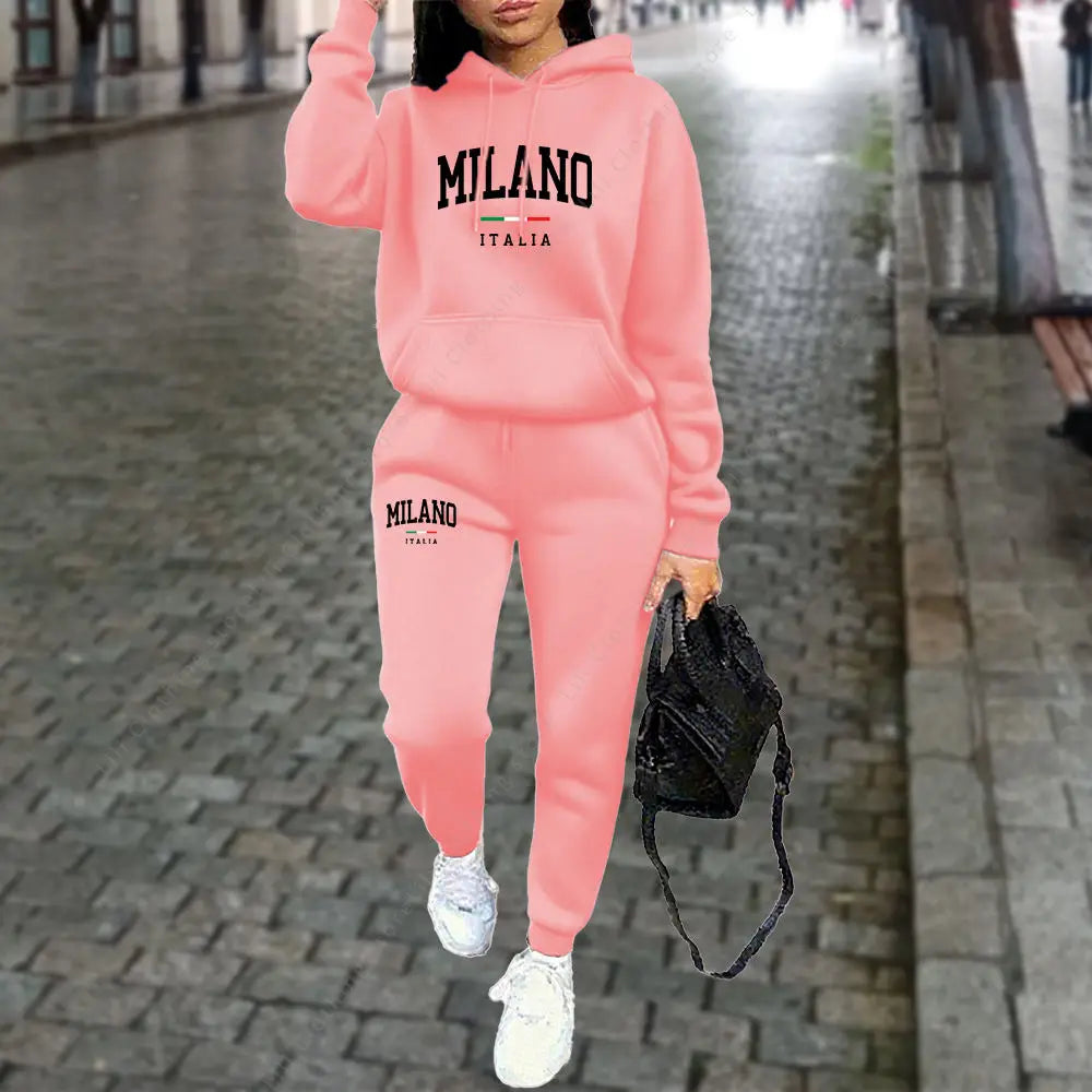 Women's 2pcs Hoodies and Pants Sports Suit