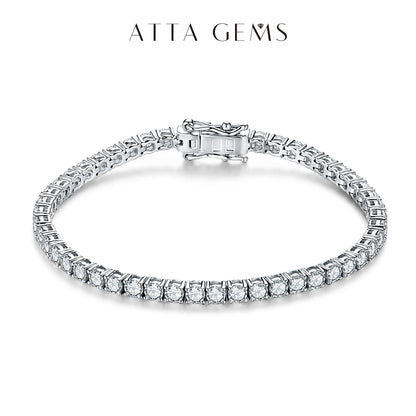 Moissanite Tennis Bracelet Round Cut 925 Silver White Gold