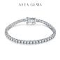 Moissanite Tennis Bracelet Round Cut 925 Silver White Gold
