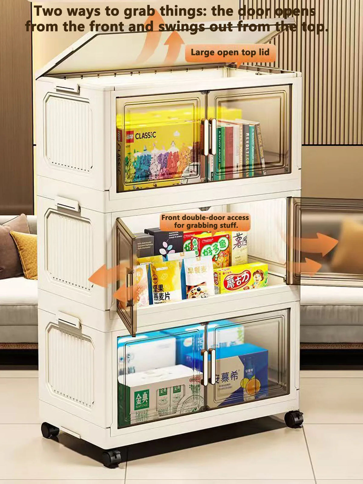 Large Capacity Plastic Folding Storage Cabinet