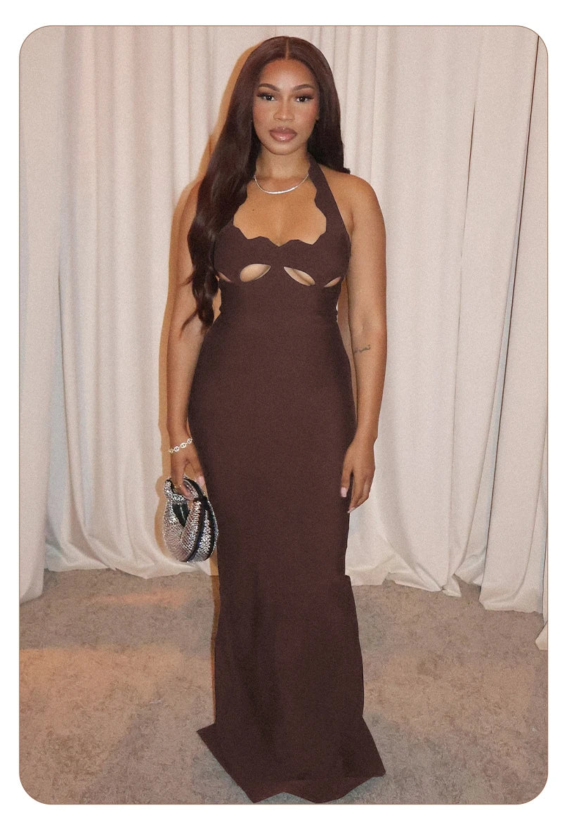 Elegant Black Halter Bodycon Dress for Women
