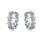 S925 Sterling Silver Iris Flower Hoop Earrings for Women
