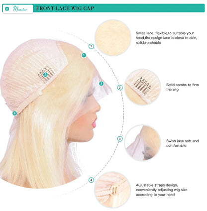 613 Blonde Bob Human Hair Lace Frontal Wig