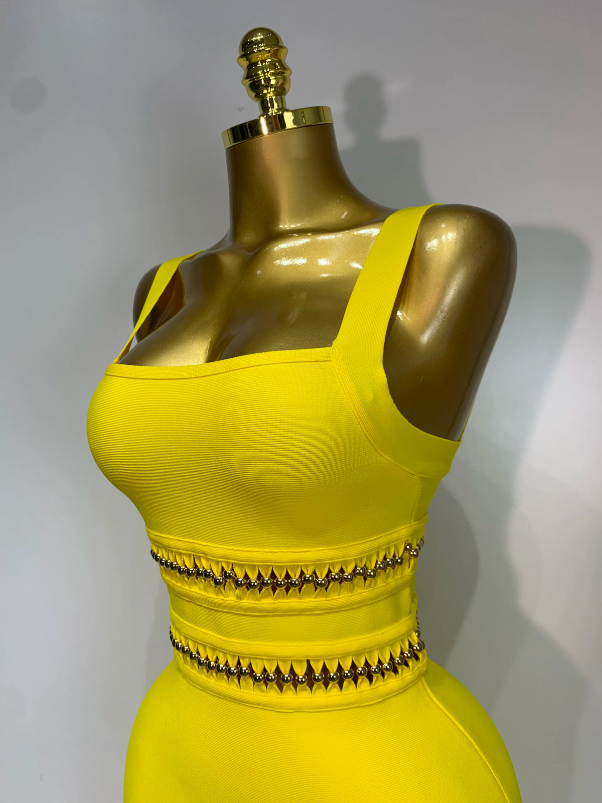 Women Sleeveless Square Collar Tassel Bodycon Dress