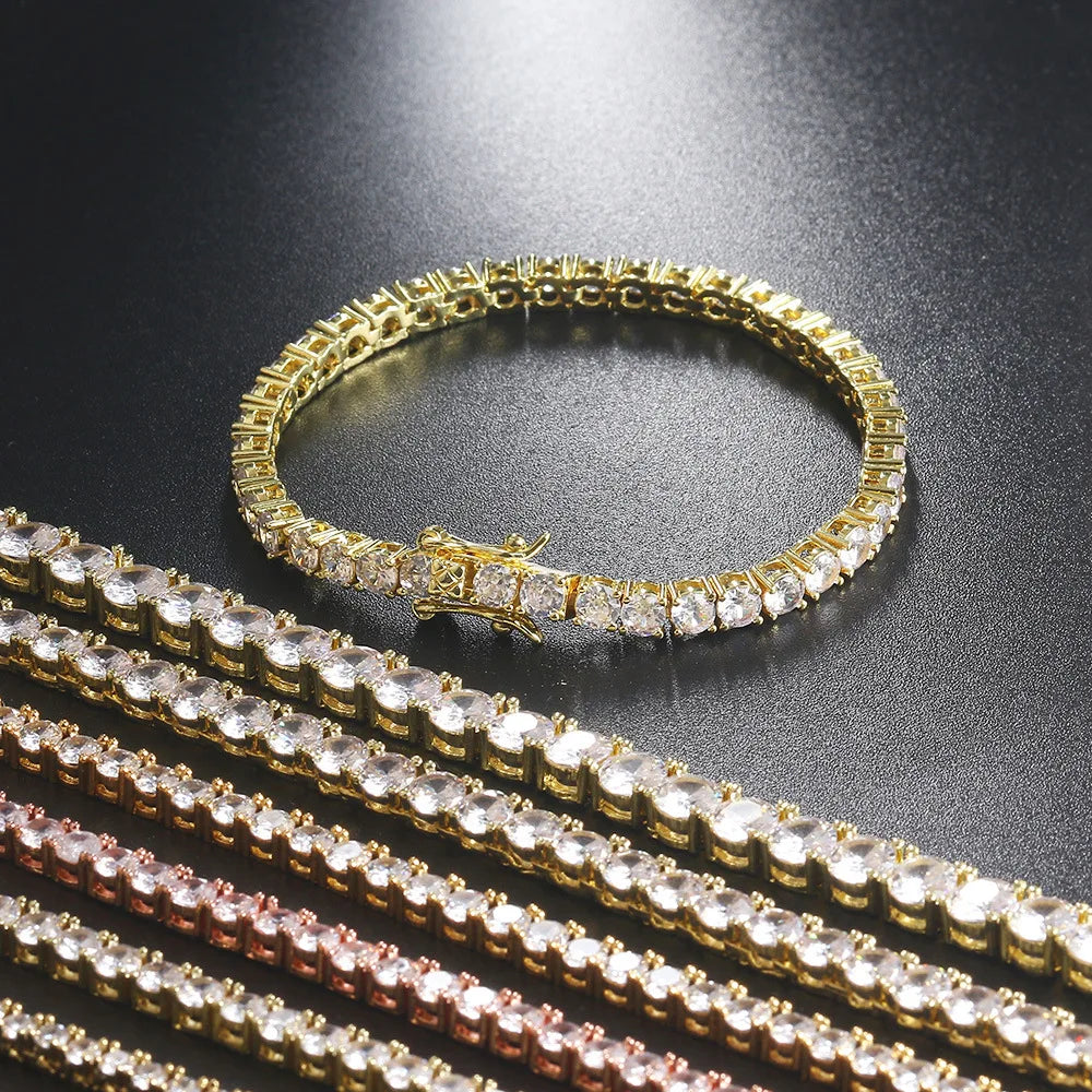 Moissanite Tennis Bracelet 2-6.5mm Rose Gold Silver