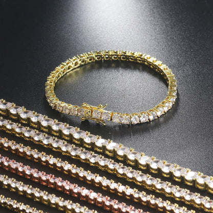 Moissanite Tennis Bracelet 2-6.5mm Rose Gold Silver