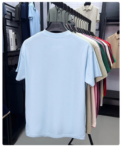 Cotton Men's Short Sleeve T-Shirt Casual Round Neck