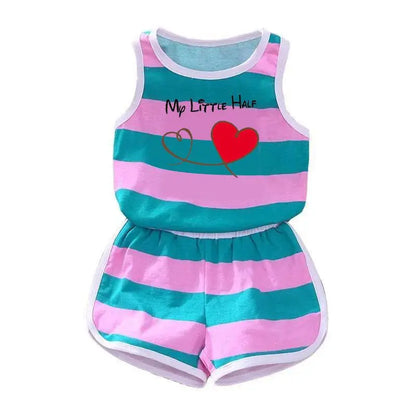 Cartoon Printed Vest and Shorts Set for Kids