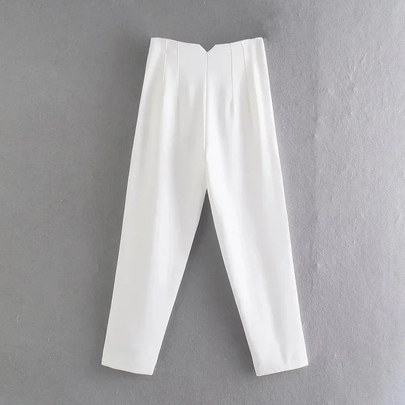 High Waist Pencil Pants for Women in Black and Pink