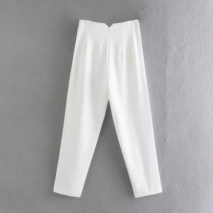 High Waist Pencil Pants for Women in Black and Pink