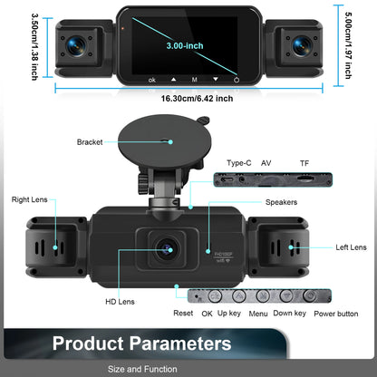 4 Channel WiFi Car DVR Dashcam with 360 Degree Recording