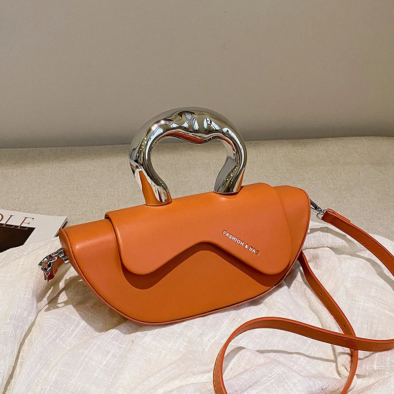 Solid PU Shoulder Bag with Hasp Compartment