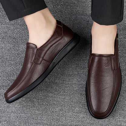 CLOHOO Men's Leather Casual Loafers for Office