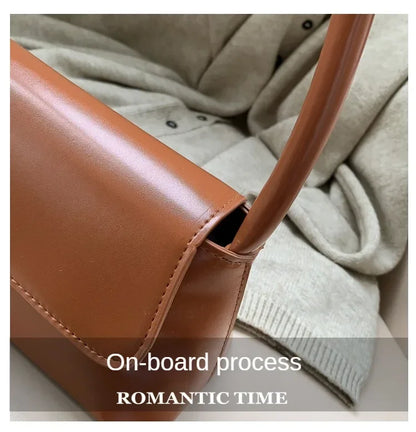 Luxury Women's Crossbody Shoulder Bag in Solid Color