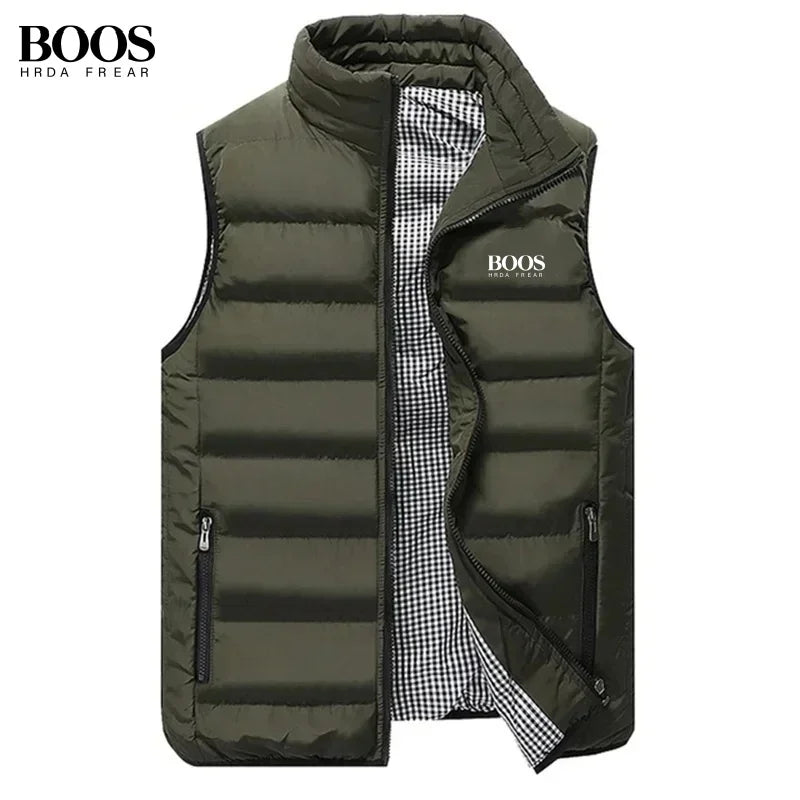 Men's Warm Embroidery Vest for Autumn and Winter