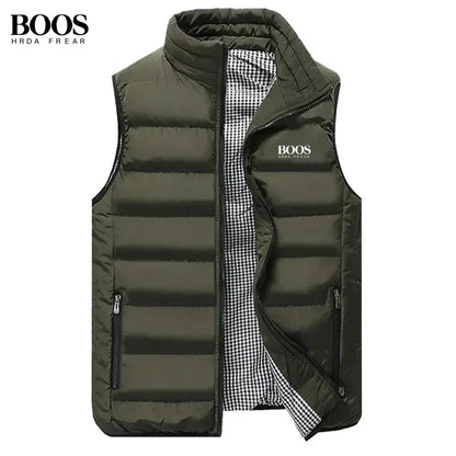Men's Warm Embroidery Vest for Autumn and Winter