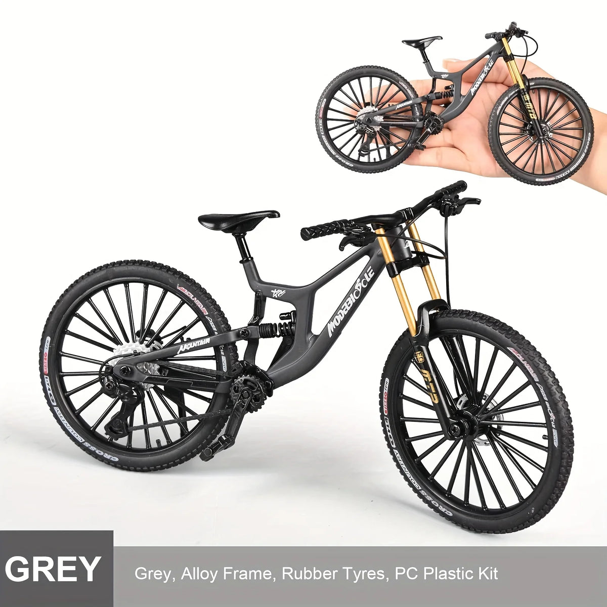 1:8 Alloy Mountain Bike Model with Realistic Gears