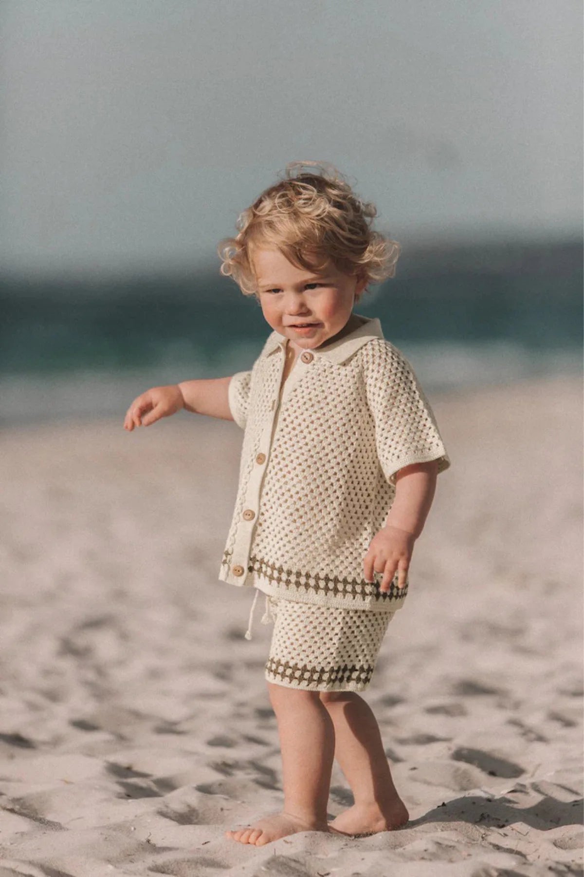 DGUKYM Summer Baby Knitted Sweater Cardigan Set