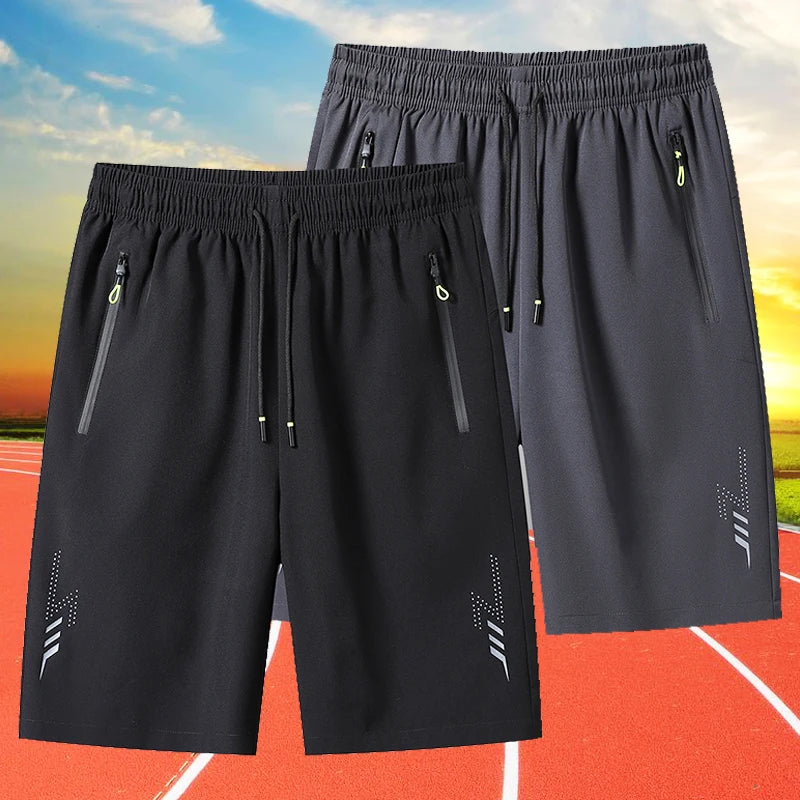 Men's Casual Running Shorts Black Gray Polyester