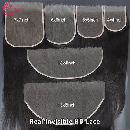 Queen Hair HD Frontal Lace Closure Raw Human Hair
