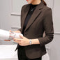 Black Women Slim Blazer Office Work Jacket