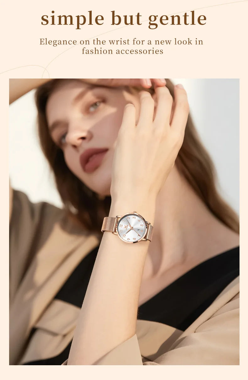 OLEVS 5653 Women's Rose Gold Quartz Watch