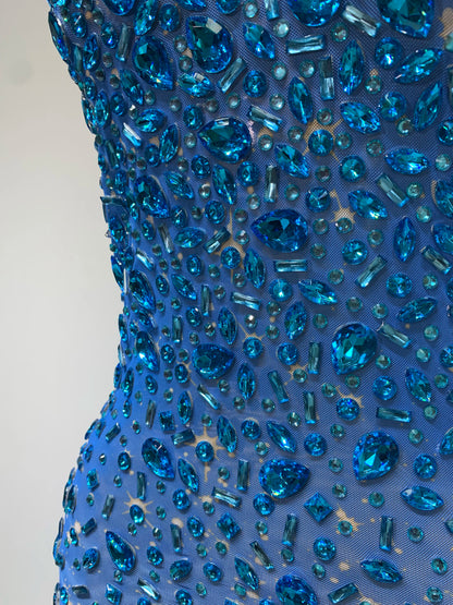 Luxury Rhinestone Mesh Bodycon Dress for Women