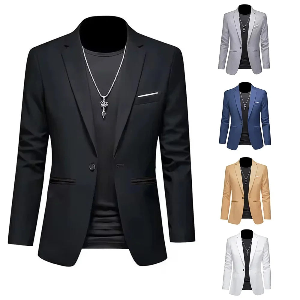 Men's Slim Fit Non-Ironing Casual Suit Jacket