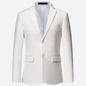 Men's White Formal Suit Jacket with Long Sleeves