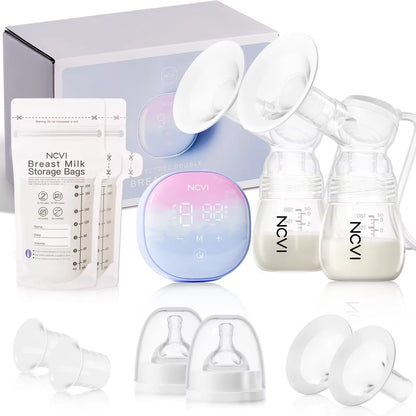 NCVI Double Electric Breast Pump with 4 Modes and LED Display