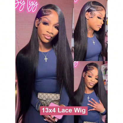 Glueless Straight Human Hair Wig 250% Density Natural Color