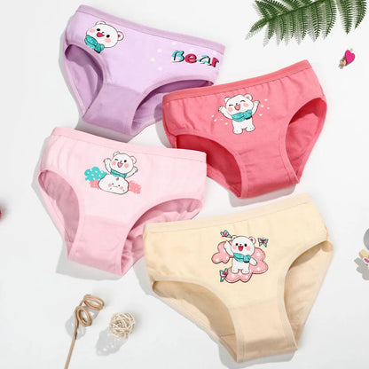 Cotton Cartoon Unicorn Print Girls Panties Set