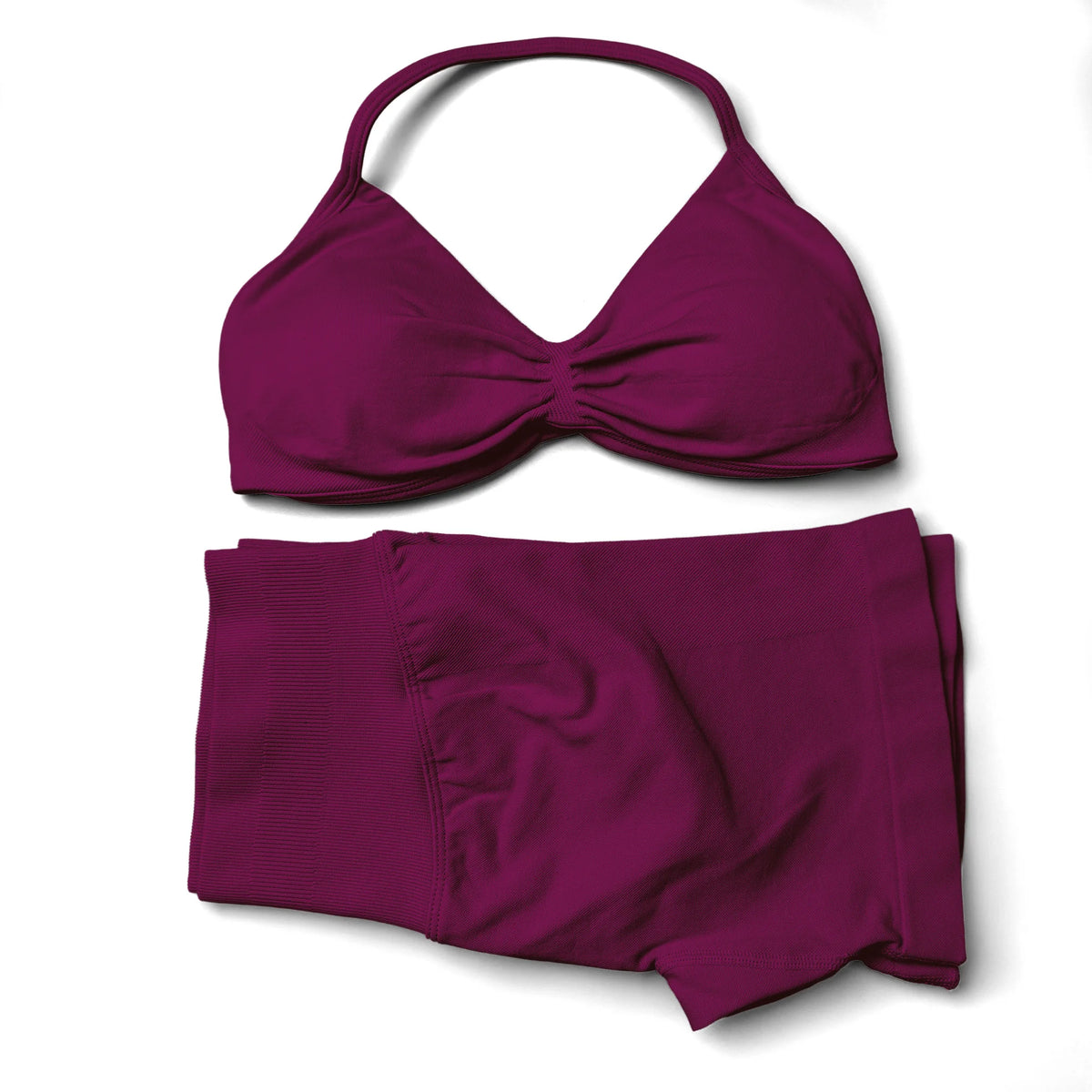 Seamless Strappy Yoga Bra and Scrunch Butt Shorts Set