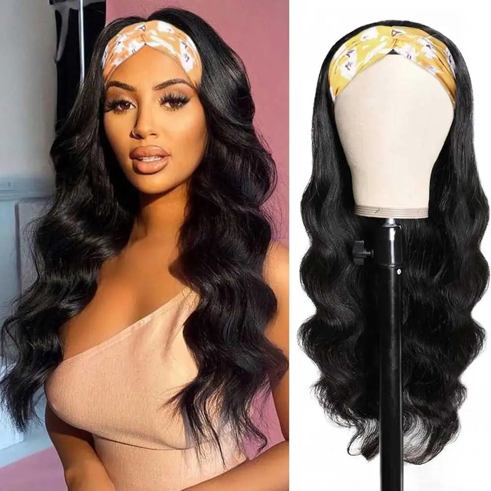 Deep Water Wave Human Hair Headband Wig 200% Density