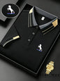 Men's Summer Casual Polo Shirt with Horse Embroidery