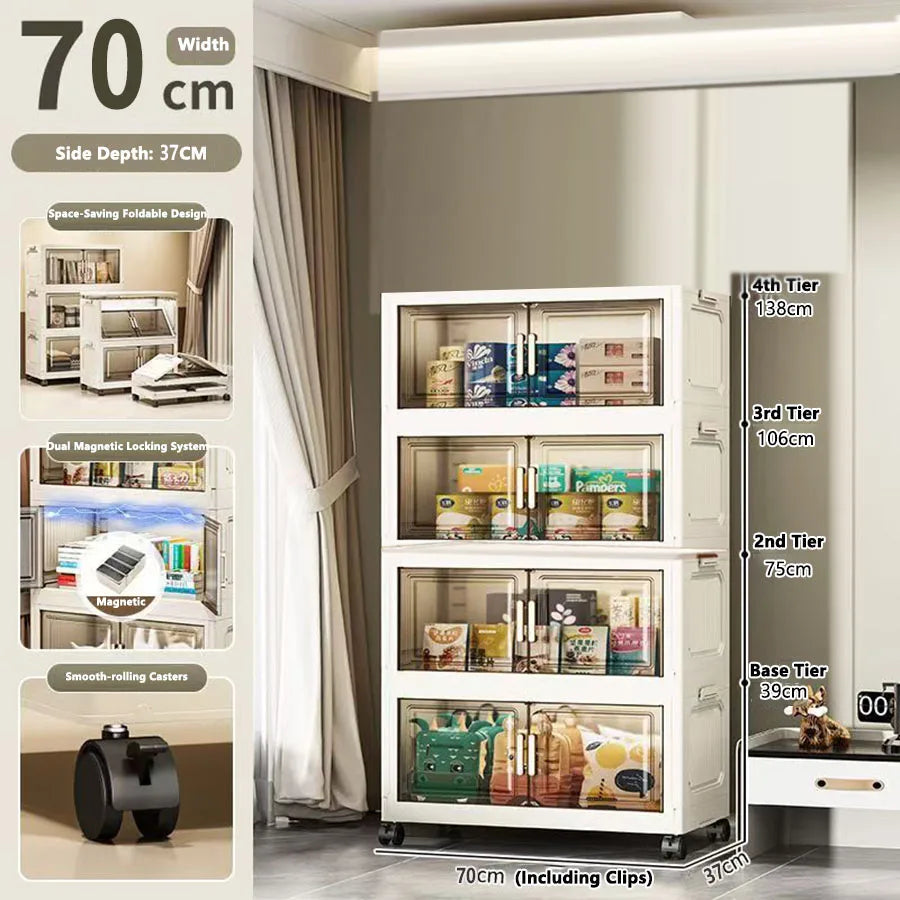 Large Capacity Plastic Folding Storage Cabinet