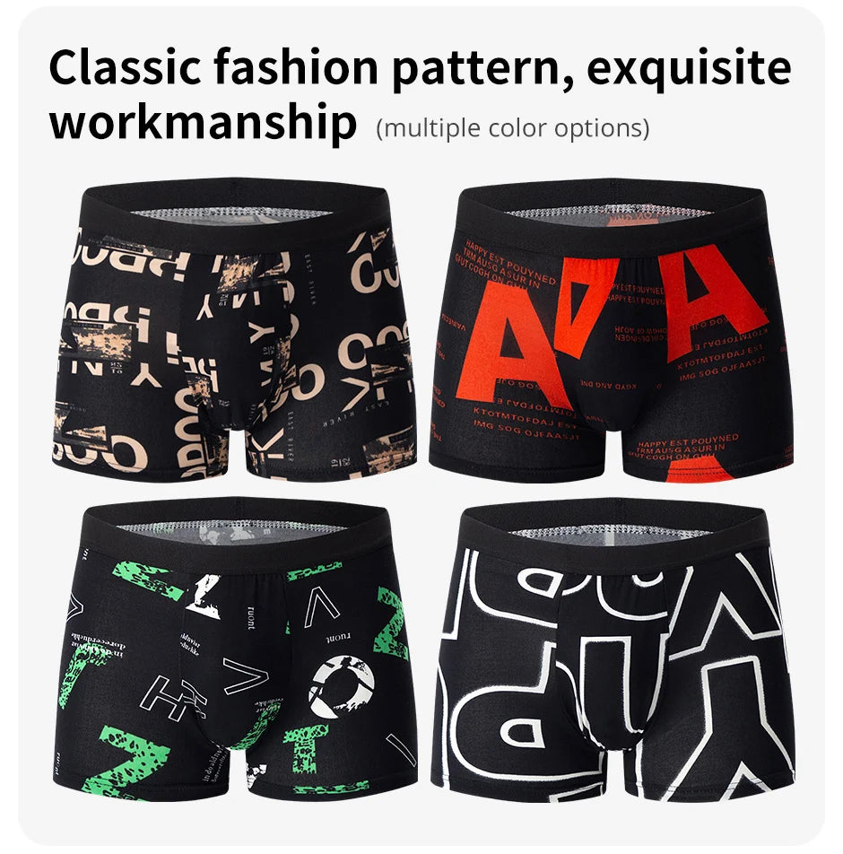 Men's Printed Boxer Shorts Comfortable Plus Size