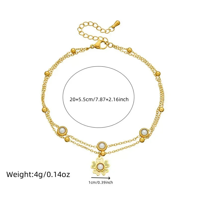 Gold Stainless Steel Bohemian Personalized Anklet