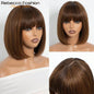 Straight Brazilian Human Hair Bob Wig With Bangs