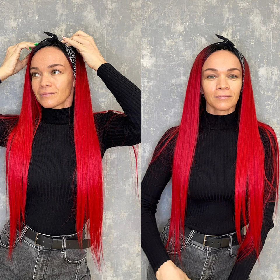 Bone Straight Synthetic Hair Bundles Yaki Weaving