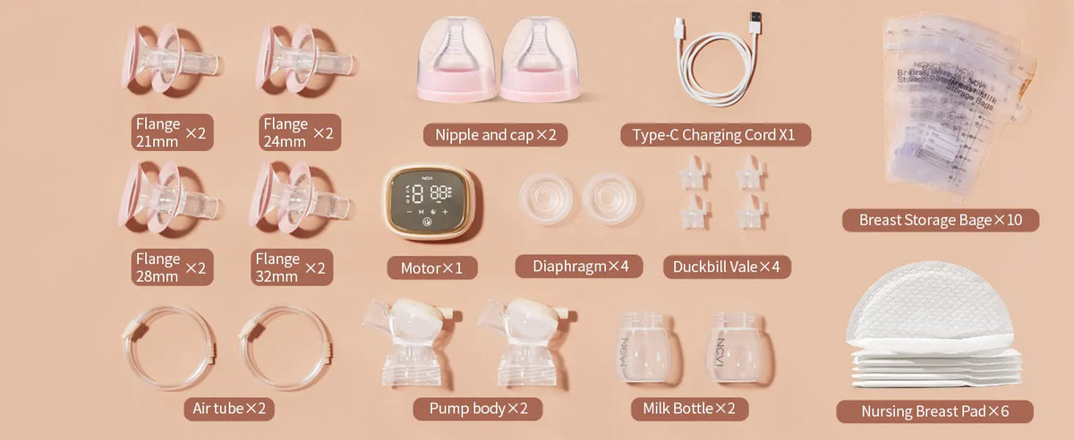 NCVI Double Electric Breast Pump with 4 Modes and LED Display