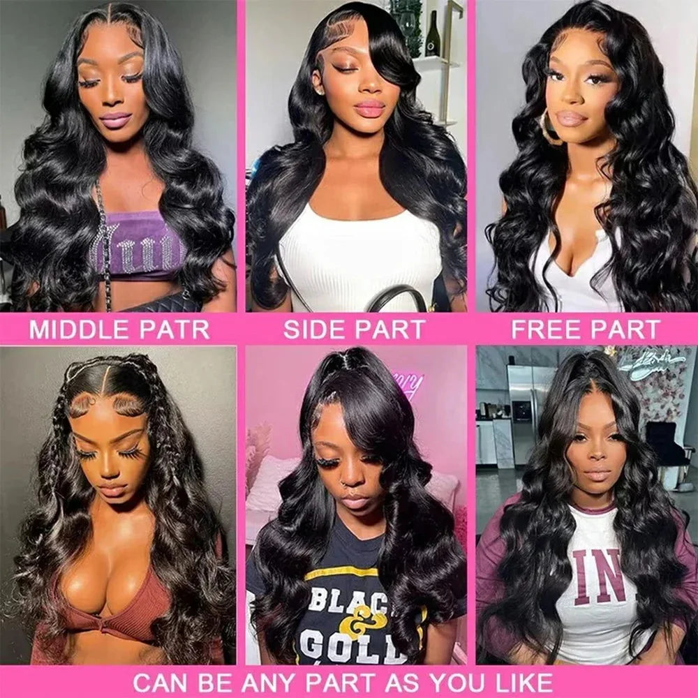 Body Wave 13x6 HD Transparent Lace Frontal Wig Natural Off Black