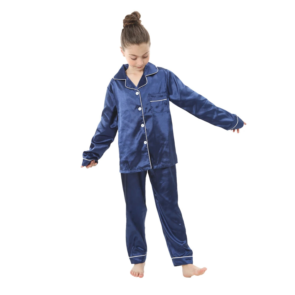 Silk Satin Pajamas Set for Kids