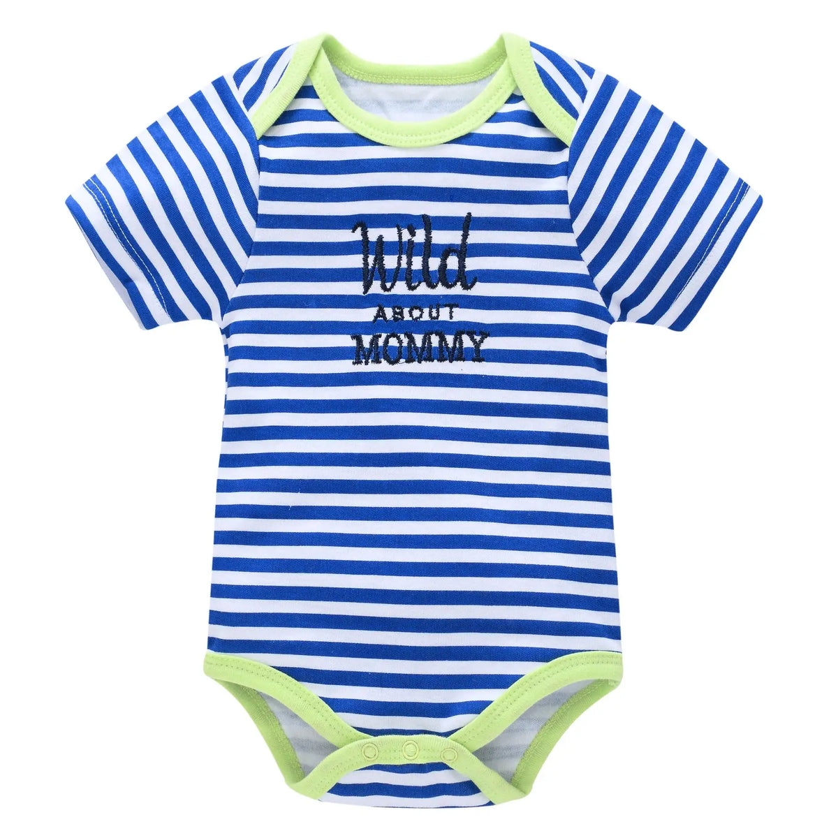 Baby Boy Summer Cotton Bodysuit Set Blue Grey Tie Print